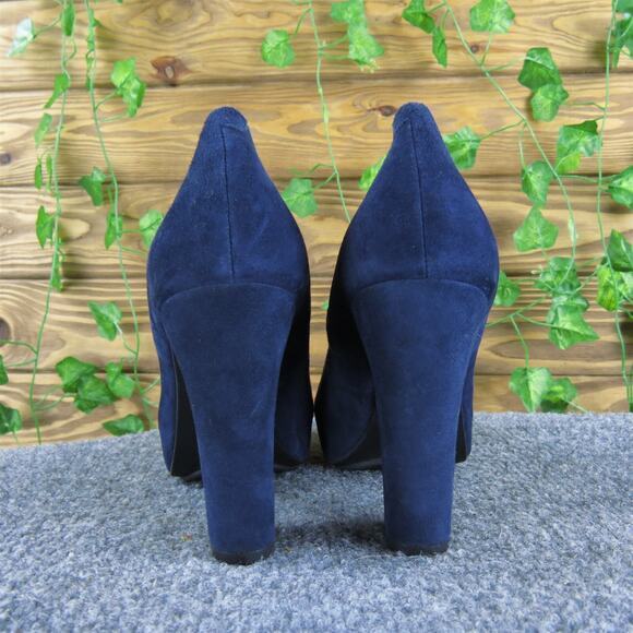 Me Too Women's Leeanna Platform Blue Suede Pump 7 Medium Gently Used 2025 - Picture 4 of 7